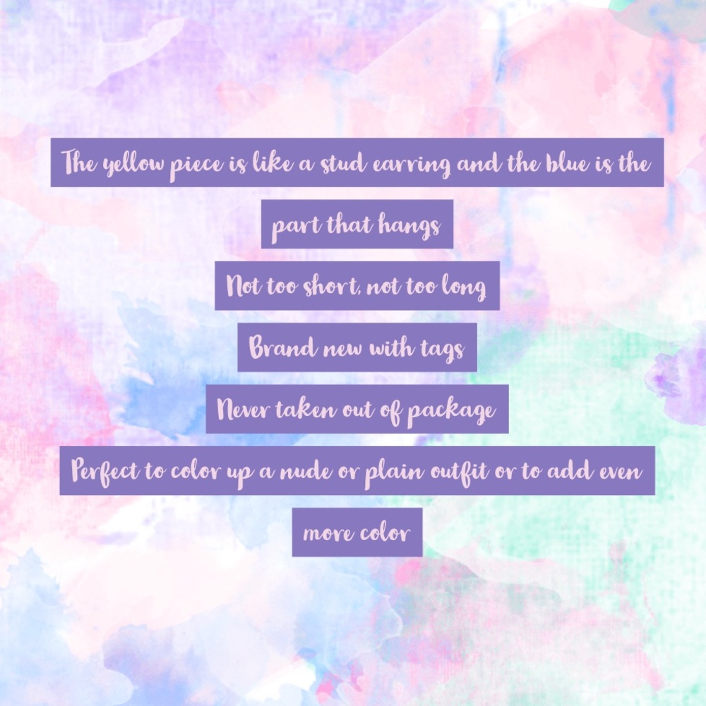 Yellow and Blue Dangling Stud - Picture 2 of 4